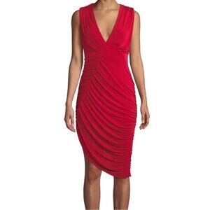 Misha Collection Red Pia Midi Dress Size 2